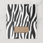 トレンディーガーリーシックな黒と白のゼブラストライプ プレイスカード (外部開封)