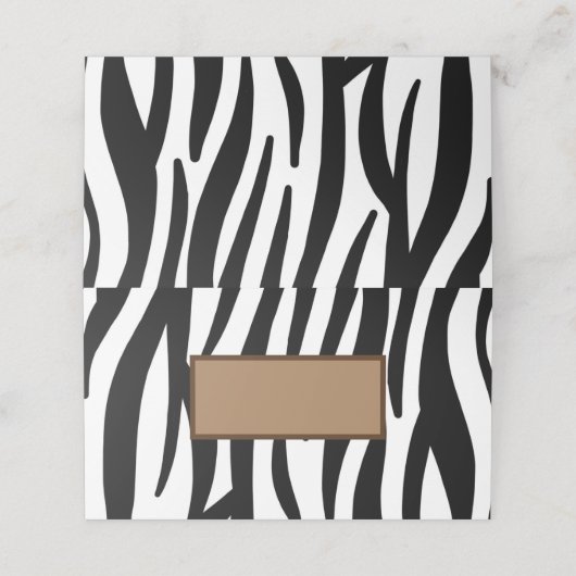 トレンディーガーリーシックな黒と白のゼブラストライプ プレイスカード (外部開封)