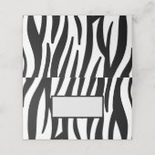 トレンディーガーリーシックな黒と白のゼブラストライプ プレイスカード (外部開封)