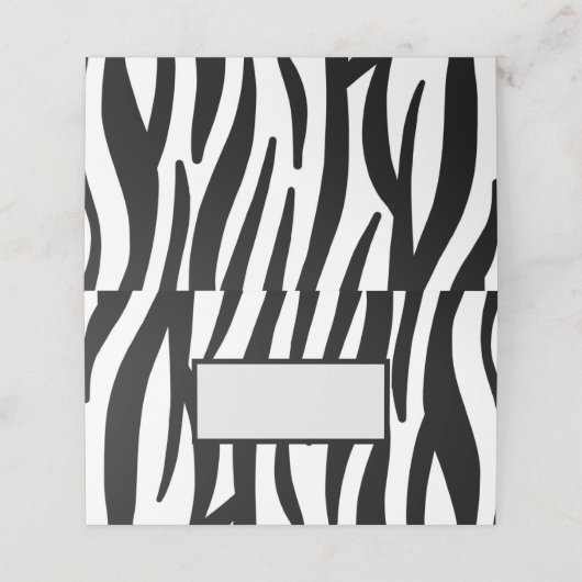 トレンディーガーリーシックな黒と白のゼブラストライプ プレイスカード (外部開封)
