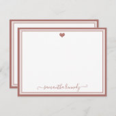 トレンディーガーリーシックバラ金ゴールドハート名前をカスタムする ノートカード (正面/裏面)