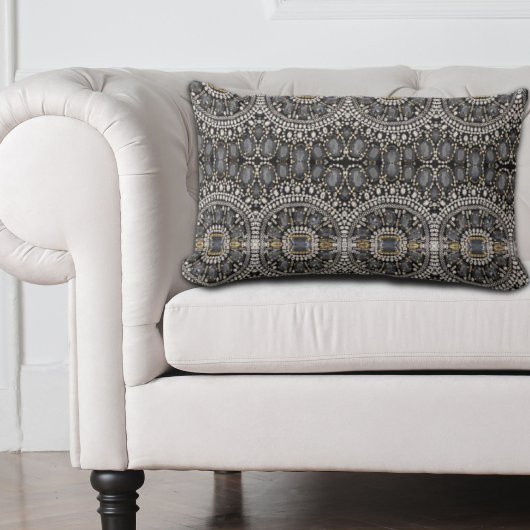 トレンディーガーリーシックファッションヴィンテージ白黒 ランバークッション