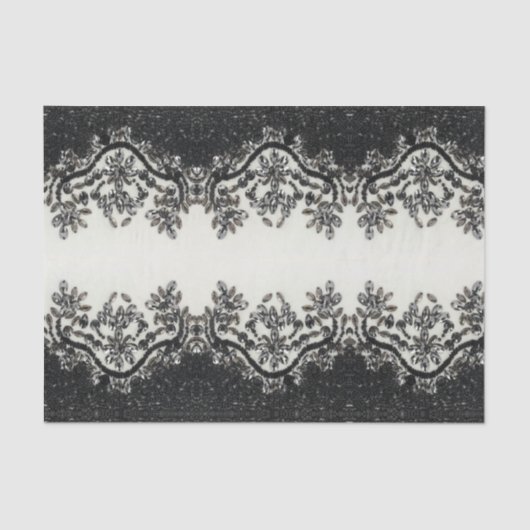 トレンディーガーリーシックファッションヴィンテージ白黒 薄葉紙 (正面)