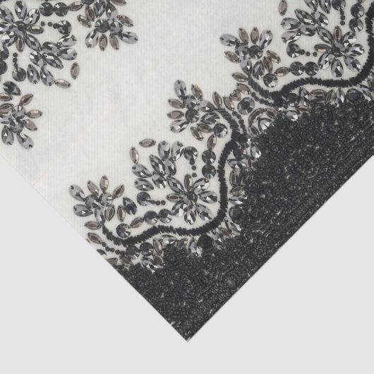 トレンディーガーリーシックファッションヴィンテージ白黒 薄葉紙 (詳細)