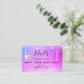 トレンディーガーリーダイヤモンドドリップパープルギフト証明書 名刺 (スタンド正面)