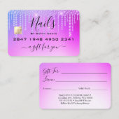 トレンディーガーリーダイヤモンドドリップパープルギフト証明書 名刺 (正面/裏面)