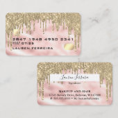 トレンディーガーリードリップピンク金ゴールドフェイクデビットカード 名刺 (正面/裏面)