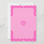 トレンディーガーリーネオンピンクスウィート16バースデーパーティー 招待状 (裏面)