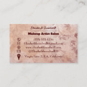 トレンディーガーリーバラフェイクグリッターメイクアップヘアスタイリスト 名刺 (裏面)