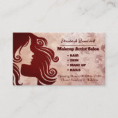 トレンディーガーリーバラフェイクグリッターメイクアップヘアスタイリスト 名刺 (正面)