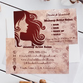 トレンディーガーリーバラフェイクグリッターメイクアップヘアスタイリスト 名刺