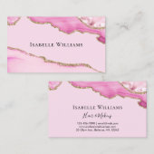 トレンディーガーリーピンクアジートマーブルグリッター 名刺 (正面/裏面)