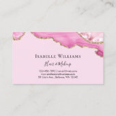 トレンディーガーリーピンクアジートマーブルグリッター 名刺 (裏面)