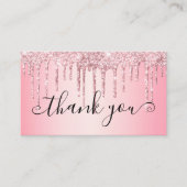 トレンディーガーリーピンクグリッタードリップスサンキュー 名刺 (正面)