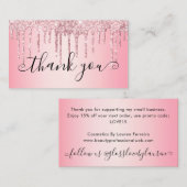 トレンディーガーリーピンクグリッタードリップスサンキュー 名刺 (正面/裏面)