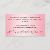 トレンディーガーリーピンクグリッタードリップスサンキュー 名刺 (裏面)