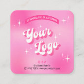 トレンディーガーリーピンクグルービースプレータンアフターケアカード スクエア名刺 (正面)