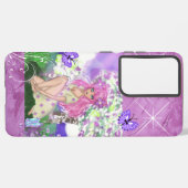 トレンディーガーリーピンクヘアガールフェアリー座ってS21アルター SAMSUNG GALAXYケース (左側面)