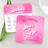 トレンディーガーリーピンクラッシ拡張アフターケアカード スクエア名刺