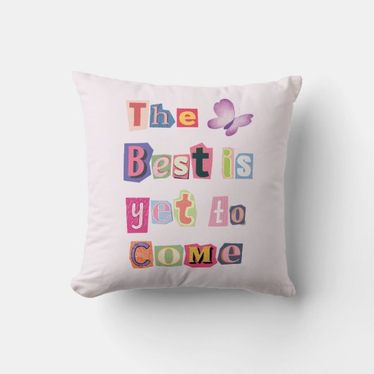 トレンディーガーリーピンク感動的タイポグラフィ クッション (正面)