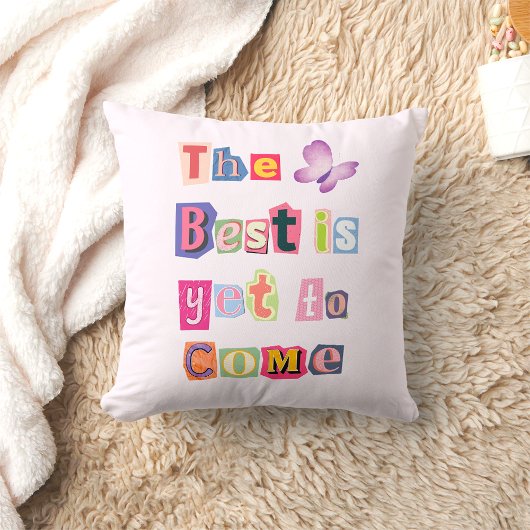 トレンディーガーリーピンク感動的タイポグラフィ クッション