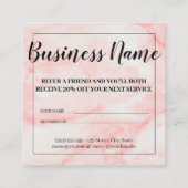 トレンディーガーリーピンク白大理石 紹介カード (裏面)