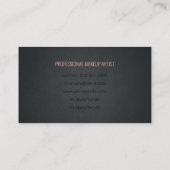 トレンディーガーリーブラックピンクメイクアップアーティストヘアサロン 名刺 (裏面)