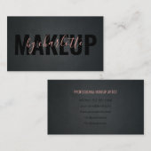 トレンディーガーリーブラックピンクメイクアップアーティストヘアサロン 名刺 (正面/裏面)