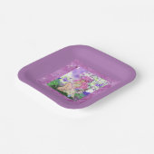 トレンディーガーリーヤングと花紙パーティープレート ペーパープレート (傾斜あり)