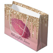 トレンディーガーリーリップキスメイクアップアーティスト ラージペーパーバッグ (正面アングル)