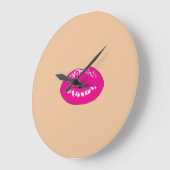 トレンディーガーリーリップ、キス ラージ壁時計 (傾斜)