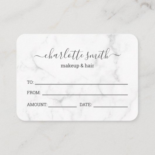 トレンディーガーリー大理石ビジネスギフト券 名刺 (裏面)
