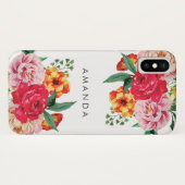 トレンディーガーリー水彩牡丹の花あなたの名前 Case-Mate iPhoneケース (裏面(横))