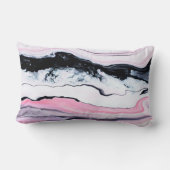 トレンディーガーリー白黒ピンク大理石名前の追加 ランバークッション (裏面)