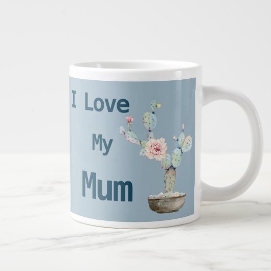 トレンディーガーリー私は私の母を愛 ジャンボコーヒーマグカップ (右)