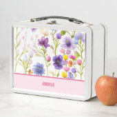 トレンディーガーリー色数々のワイルド春の花フローラ メタルランチボックス (インサイチュ)