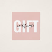 トレンディーガーリー赤面ピンクのビジネスのギフト券 (正面)