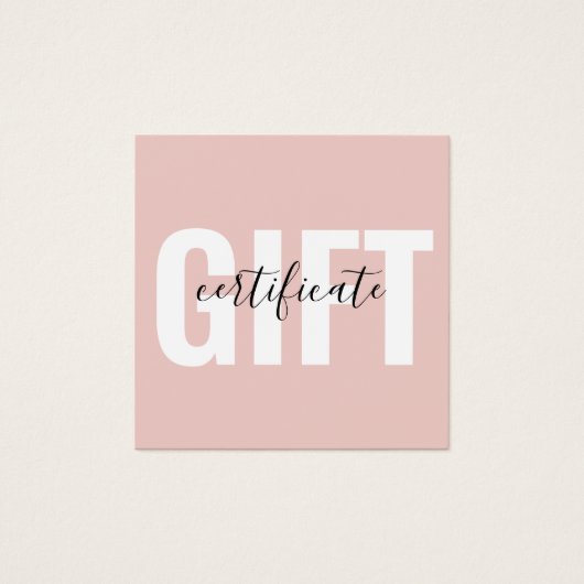 トレンディーガーリー赤面ピンクのビジネスのギフト券 (正面)
