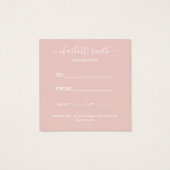 トレンディーガーリー赤面ピンクのビジネスのギフト券 (裏面)