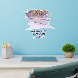 トレンディーガーリー金ゴールドパープルグリッターマーブルフェイク ウォールステッカー