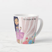 トレンディーガールファッションシックフローラバラ金ゴールドグリッター カフェラテマグ (右アングル)