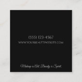 トレンディーキスリップピンク&ブラックメイクアップアーティスト スクエア名刺 (裏面)