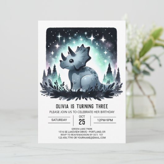 トレンディーキッズディノフィエスタ誕生日 招待状 (スタンド正面)