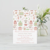 トレンディーキッチン料理器具ブライダルシャワー 招待状 (スタンド正面)