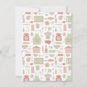 トレンディーキッチン料理器具ブライダルシャワー 招待状 (裏面)