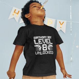 トレンディーキッドのビデオゲーム誕生日レベル8ロック解除 Tシャツ