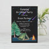 トレンディーキャンプアウトボーイズバースデーパーティー 招待状 (スタンド正面)
