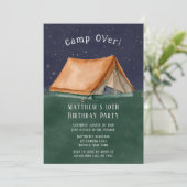 トレンディーキャンプオーバースリープオーバーボーイバースデーパーティー 招待状 (スタンド正面)