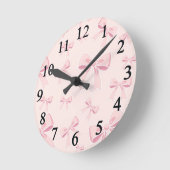 トレンディーキュートピンクボーズコケットベッドルーム子供部屋 ラウンド壁時計 (傾斜)