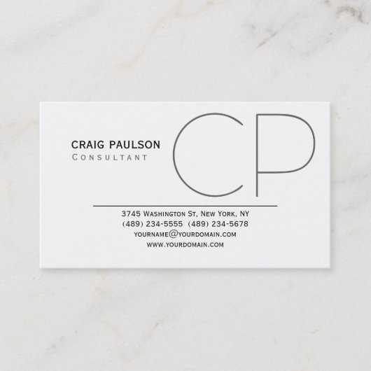 トレンディーキュートモノグラム白黒名刺 名刺 (正面)